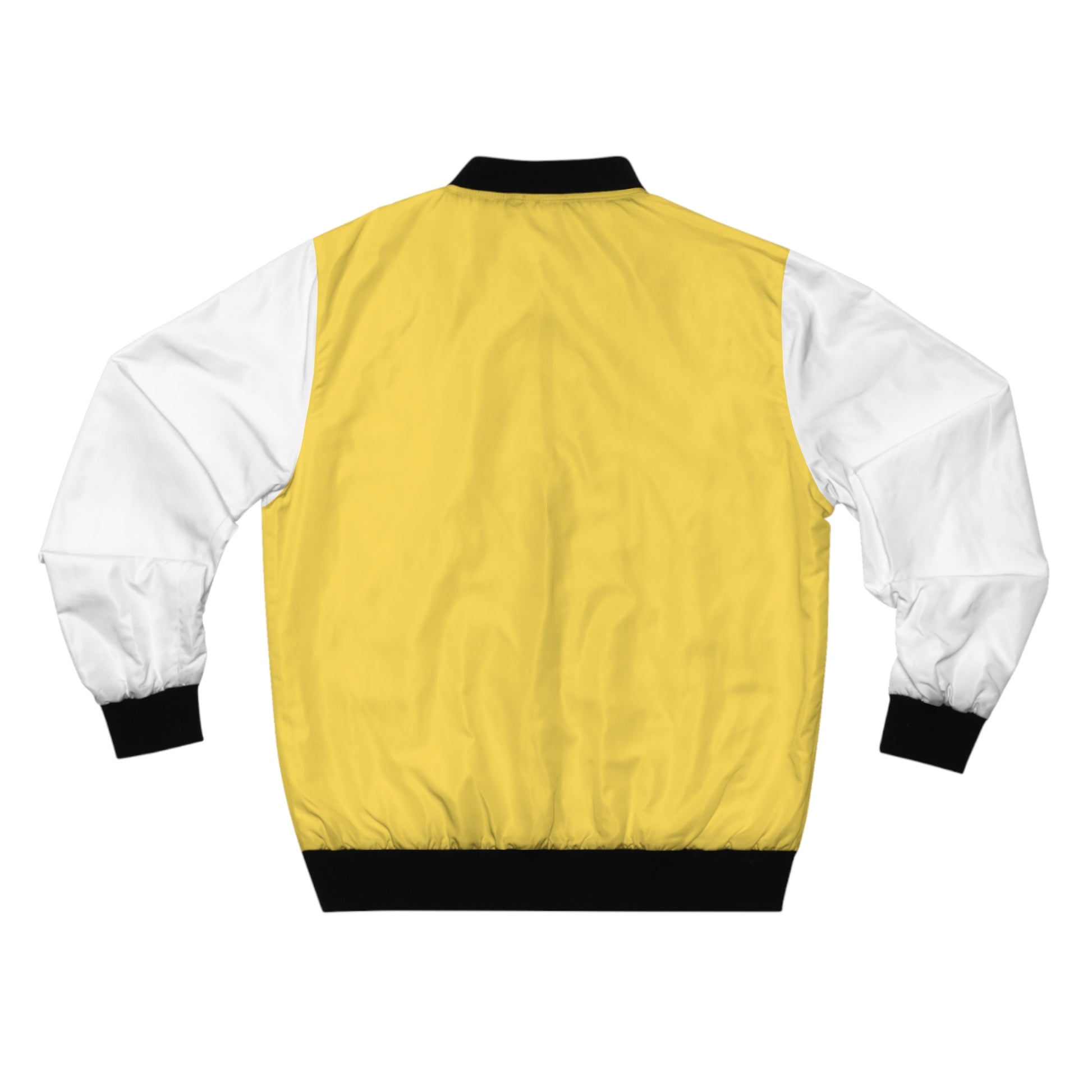 Veste Bomber pour hommes - Jaune avec Manches Blanches - Madagascar Creations