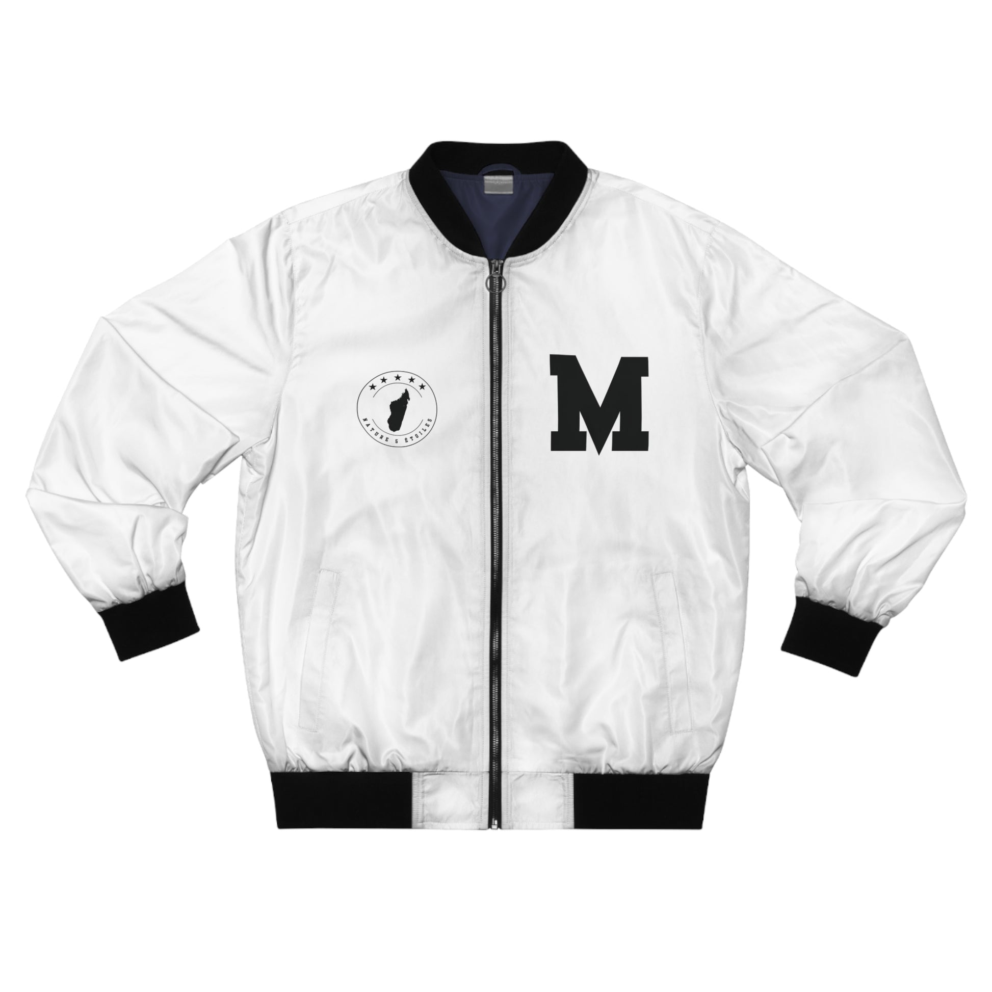 Veste Bomber pour hommes - Blanches - Madagascar Creations