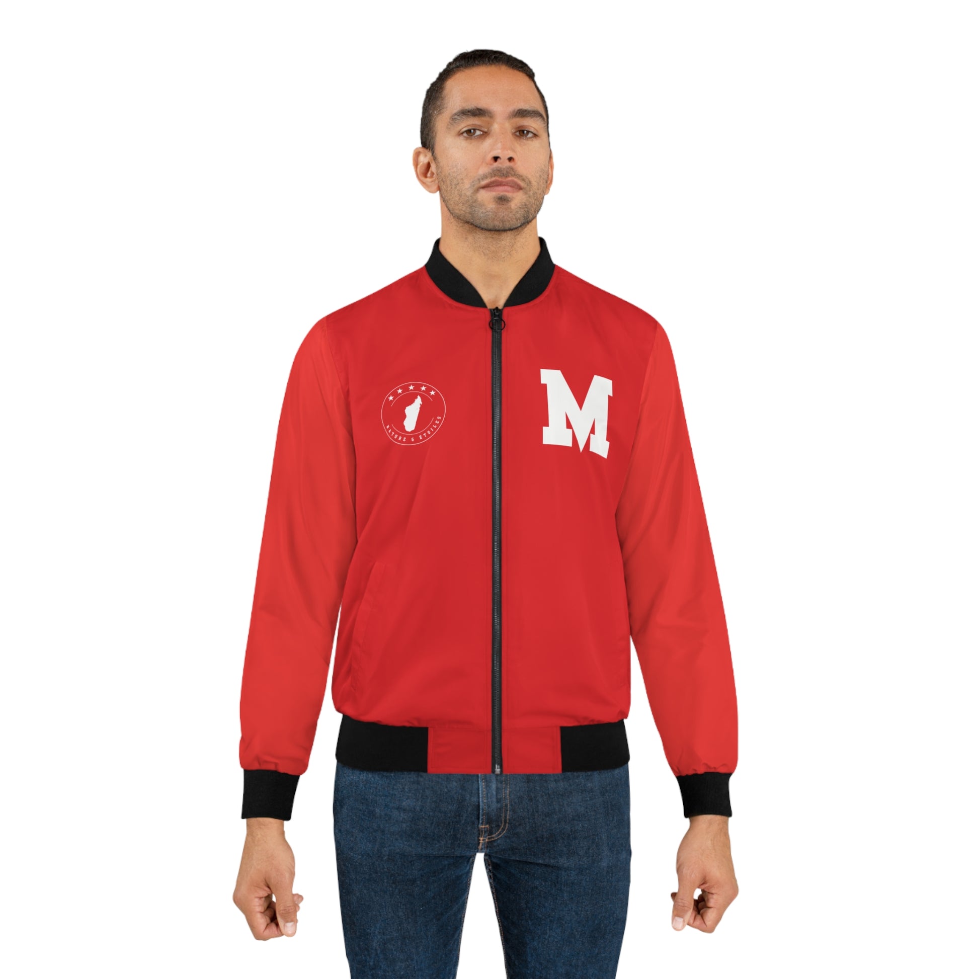 Veste Bomber pour hommes - Rouge - Madagascar Creations